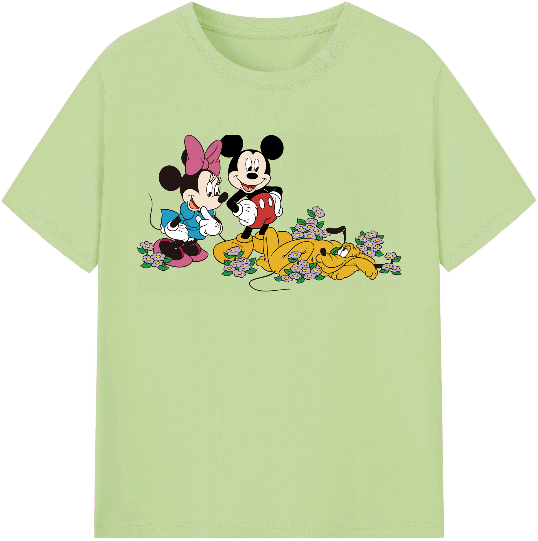 （画像用） ミッキーマウス Mickey Mouse 綿100％半袖Tシャツ（フロントプリント）